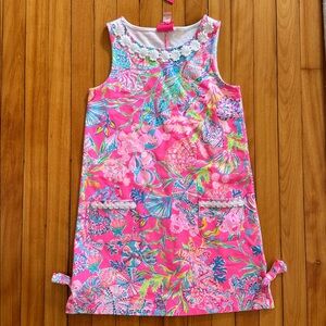Lilly Pulitzer Pink and Blue Tropical Dress size M (6-7)